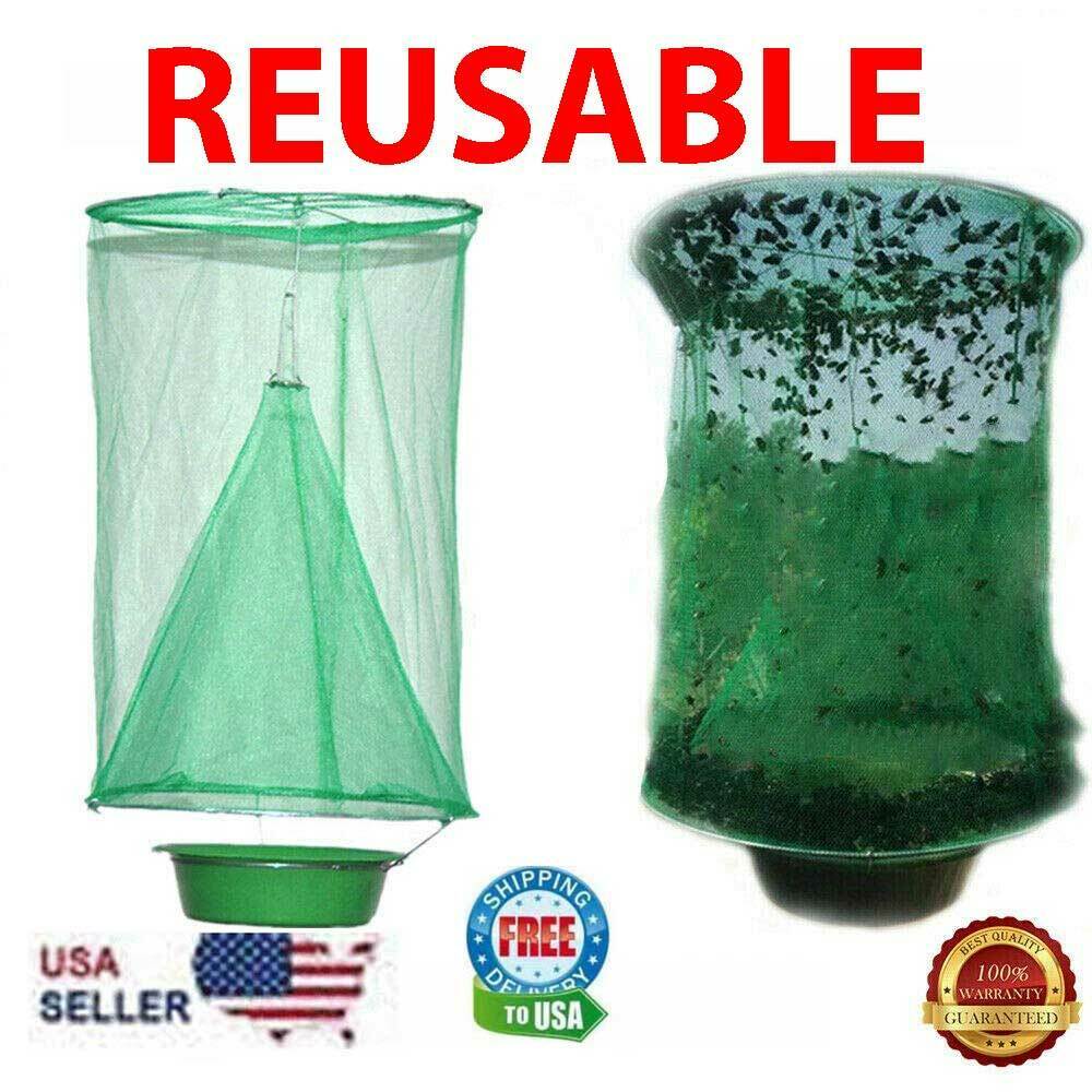 Fly Trap Ranch Reusable Catcher Killer Cage Net Pest Bug Catch Hanging Horse Fly