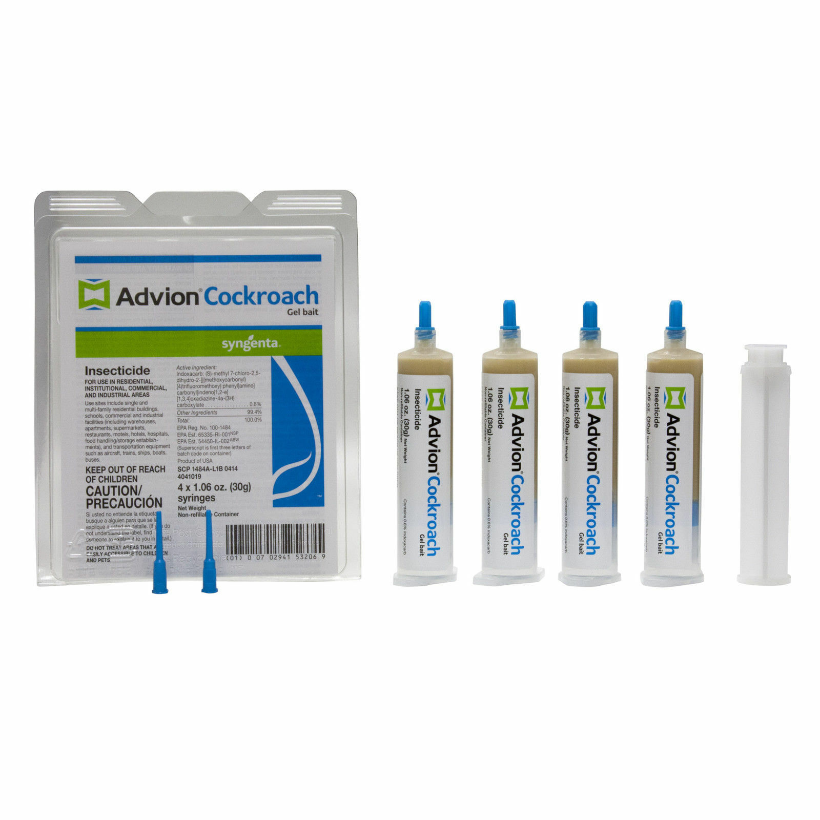 Syngenta Advion Roach Killer / Cockroach Gel Bait 4 Tubes With Plunger And Tips