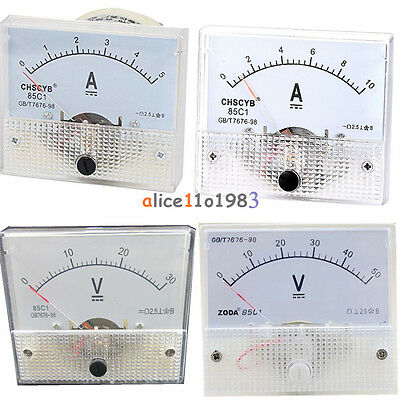 Analog Panel Amp Meter Voltmeter Gauge 85c1 Gb/t7676-98 Dc 0-30v/50v 0-5a/10a