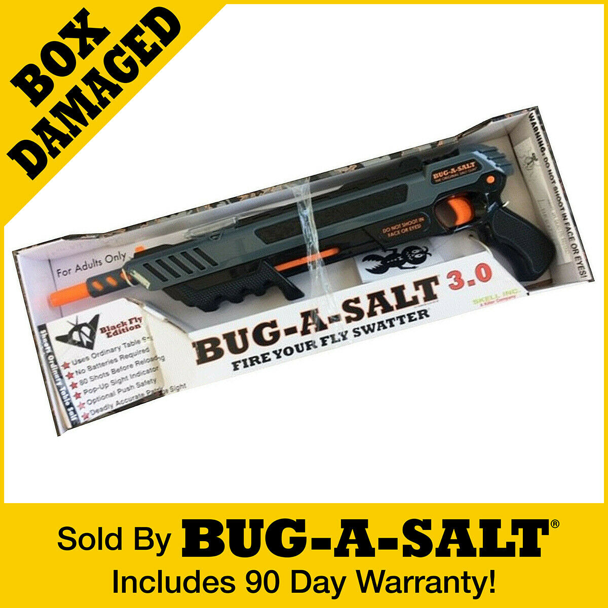 Damaged Box Authentic Bug-a-salt 3.0 Black Fly Insect Eradication Salt Gun